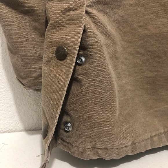 Carhartt Jacket Men M Khaki Cotton Fully Lined Zipped Cuffed Windbreaker Worker - Picture 9 of 11